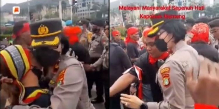 Jaga Aksi Massa, Potret Polwan Layani Warga dan Peluk Pendemo Viral di Media Sosial