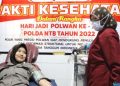 Polwan Polda NTB Gelar Bhakti Donor Darah Jelang Hari Jadi Polwan Ke-74