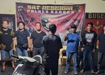Gambar Tim URC Kelambit Polres Bangka tangkap pelaku penganiayaan berat di Pelabuhan Tanjung Kalian