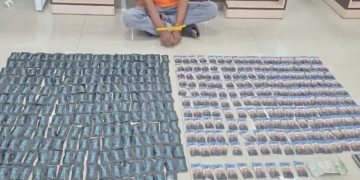 Gambar penyelundupan pod vape berzat etomidate di Sumatera Utara