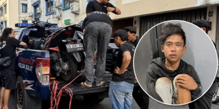 Gambar penangkapan pelaku curanmor di Bitung