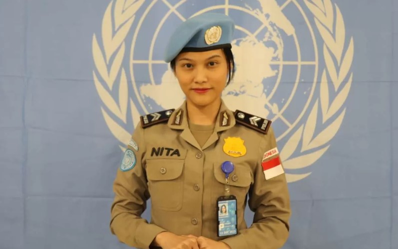 Briptu Renita Rismayanti bekerja sebagai polisi perdamaian PBB di Republik Afrika Tengah. PPB memberi anugerah Polisi Wanita Terbaik PBB 2023. (foto pbb kantor indonesia)