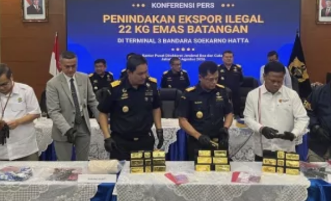 penyelundupan emas ilegal tujuan Hong Kong 22,31 kilogram