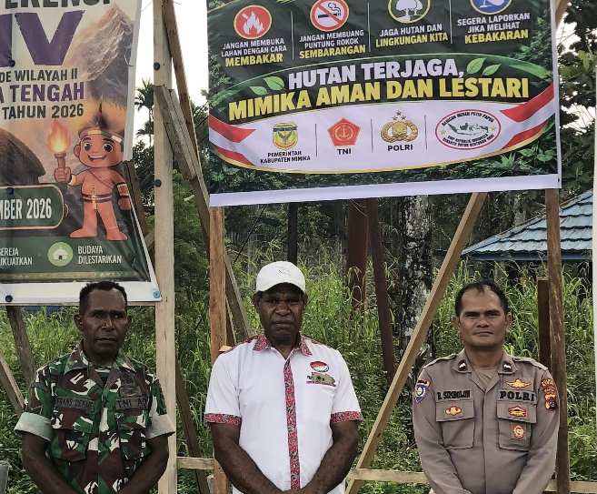 Gambar imbauan pencegahan kebakaran hutan dan lahan di Mimika