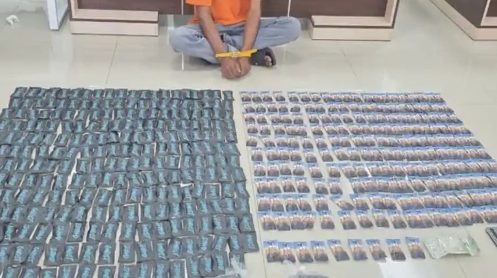 Gambar penyelundupan pod vape berzat etomidate di Sumatera Utara