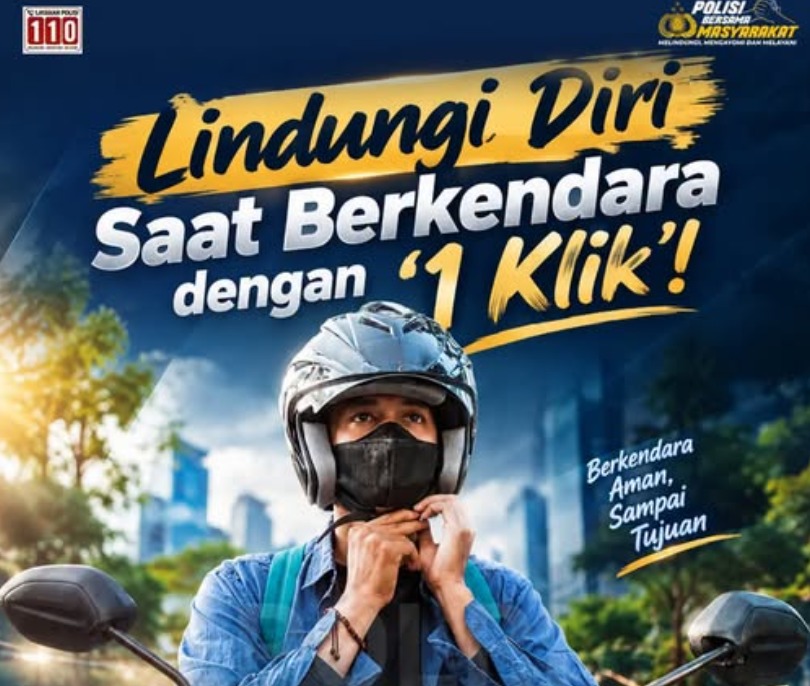 Gambar pentingnya helm SNI dan sabuk pengaman untuk keselamatan berkendara